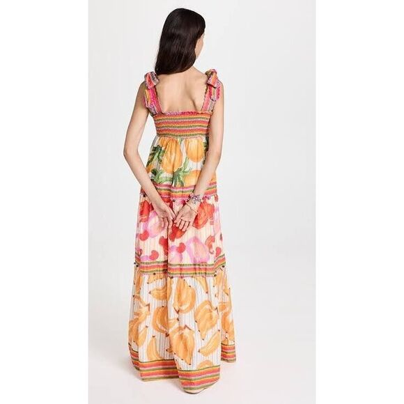 Anthropologie Farm Rio Printed Tiered Maxi Dress Size XL - Picture 4 of 11